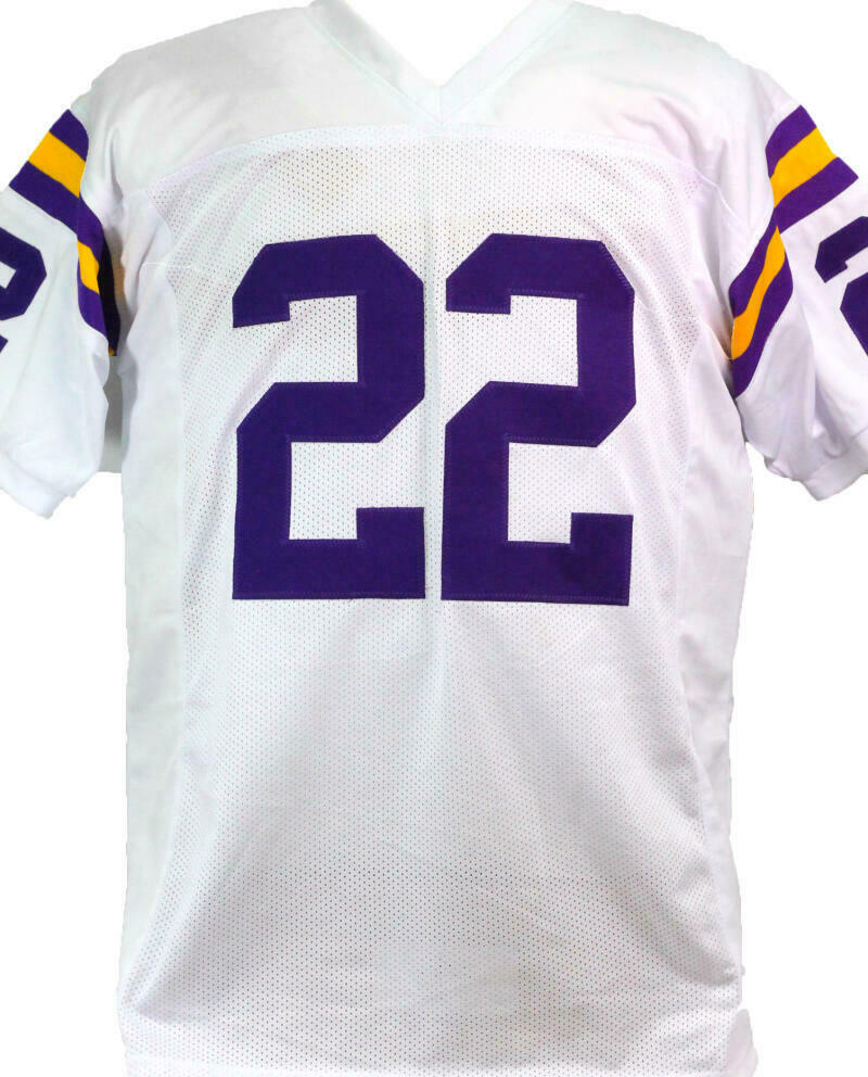 Paul Krause Minnesota Vikings Autographed White Pro Style Jersey w/ HOF- (BAS COA)