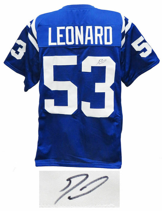 Darius Leonard Indianapolis Colts Signed Blue Custom Jersey SCHWARTZ (Baltimore)