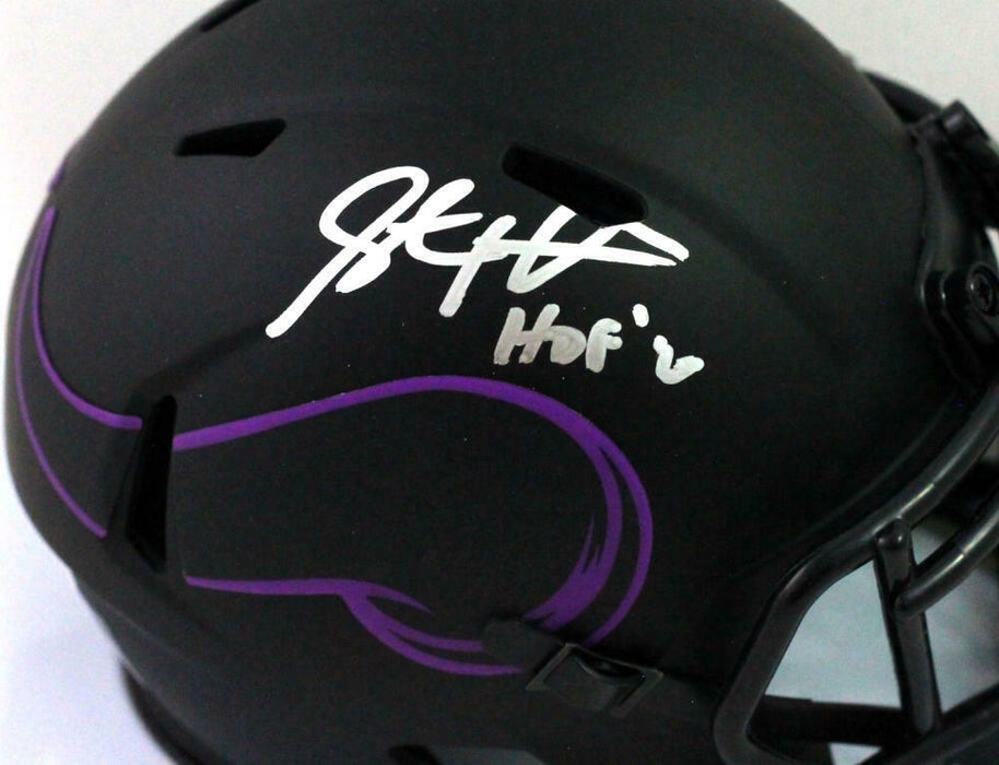 Steve Hutchinson Minnesota Vikings Signed Vikings Eclipse Mini Helmet with HOF *Silver (BAS COA)