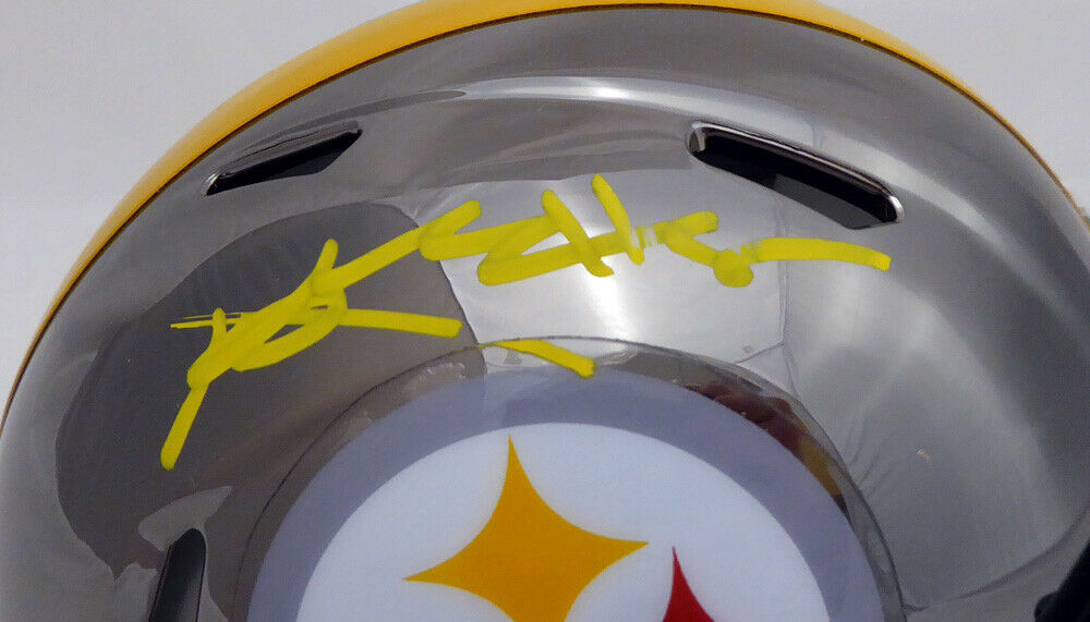 Antonio Brown Pittsburgh Steelers Signed Steelers Black Chrome Speed Mini Helmet (BAS COA)