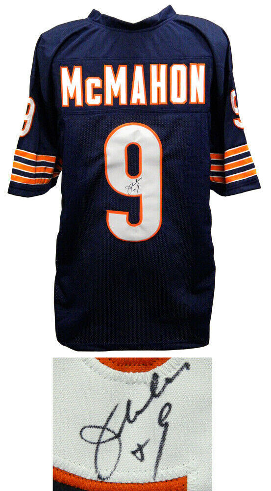 Jim McMahon Chicago Bears Signed Navy Custom Throwback Jersey (SS COA)