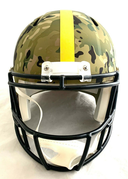 Troy Polamalu Autographed Pittsburgh Camo Speed Mini Football Helmet - BAS