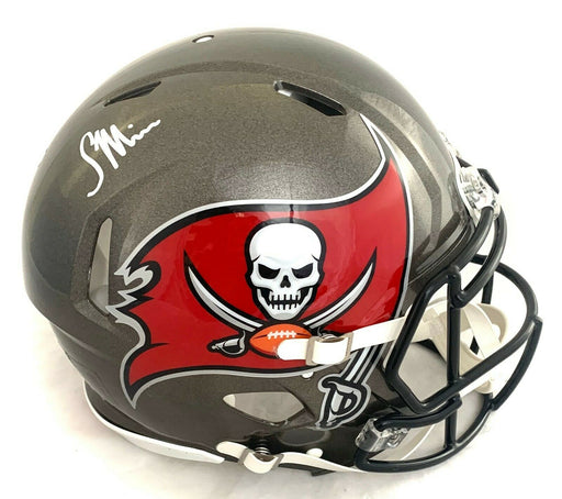 Warren Sapp Signed Tampa Bay Buccaneers Throwback White Riddell Mini Helmet  - Schwartz Authenticated