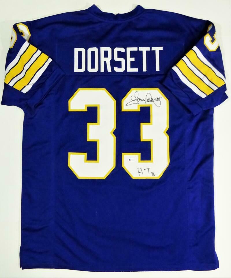 Tony Dorsett Signed Blue College Style Jersey w/ Insc (BAS COA)