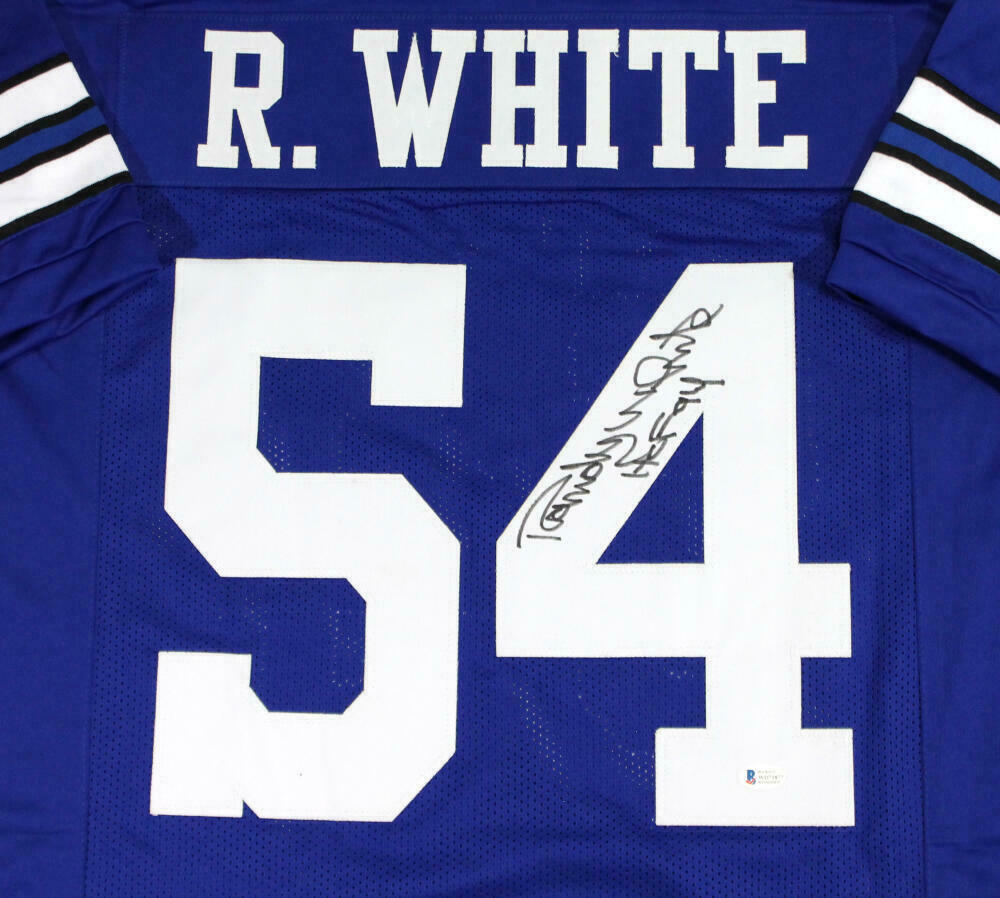 Randy White Dallas Cowboys Signed Blue Pro Style Jersey with HOF (BAS COA)