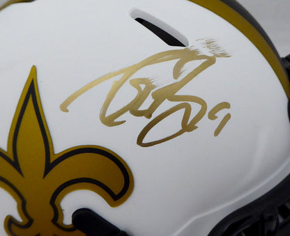 Drew Brees New Orleans Saints Signed Lunar Eclipse Speed Mini Helmet (Smudged) WG57807 (BAS COA)