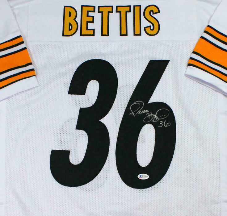 Jerome Bettis Autographed White Pro Style Jersey (BAS COA)