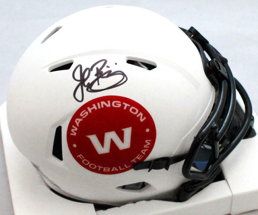 John Riggins Washington Redskins Signed Washington Redskins Lunar Speed Mini Helmet *Black (BAS COA)