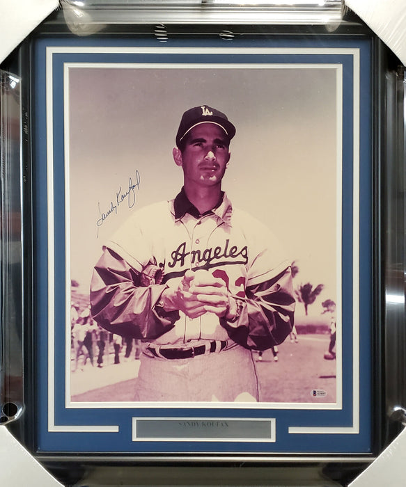Sandy Koufax Los Angeles Dodgers Signed Framed 16x20 Photo #A34697 BAS COA (Brooklyn)