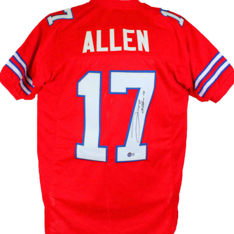 Josh Allen Authentic Signed Red Pro Style Jersey Autographed BAS Witnessed