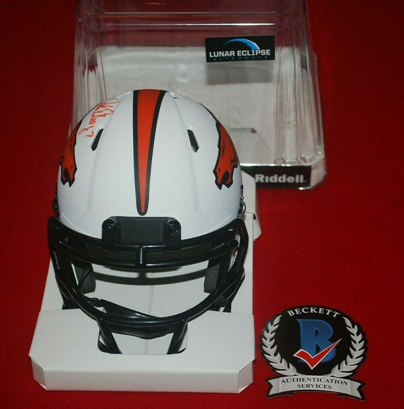 JOHN ELWAY DENVER BRONCOS signed Lunar Eclipse Mini Helmet BAS COA