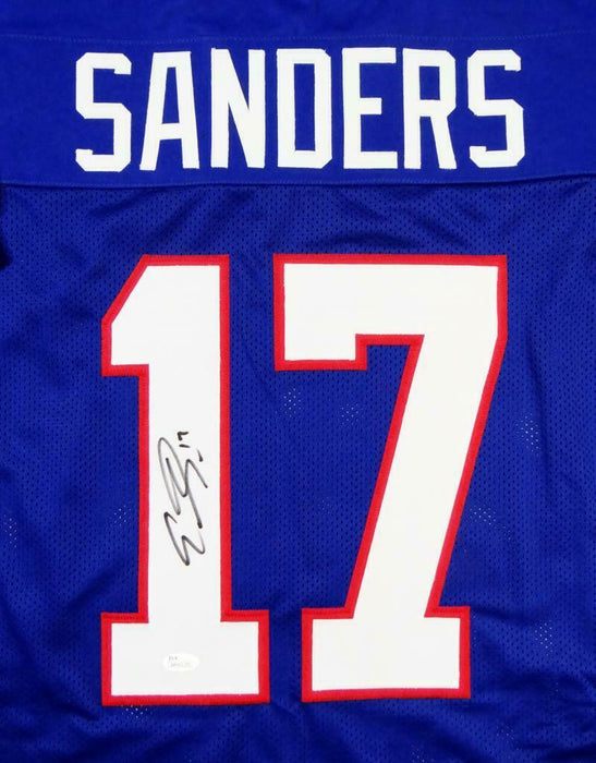 Emmanuel Sanders SMU Mustangs Signed Blue College Style Jersey (JSA COA)