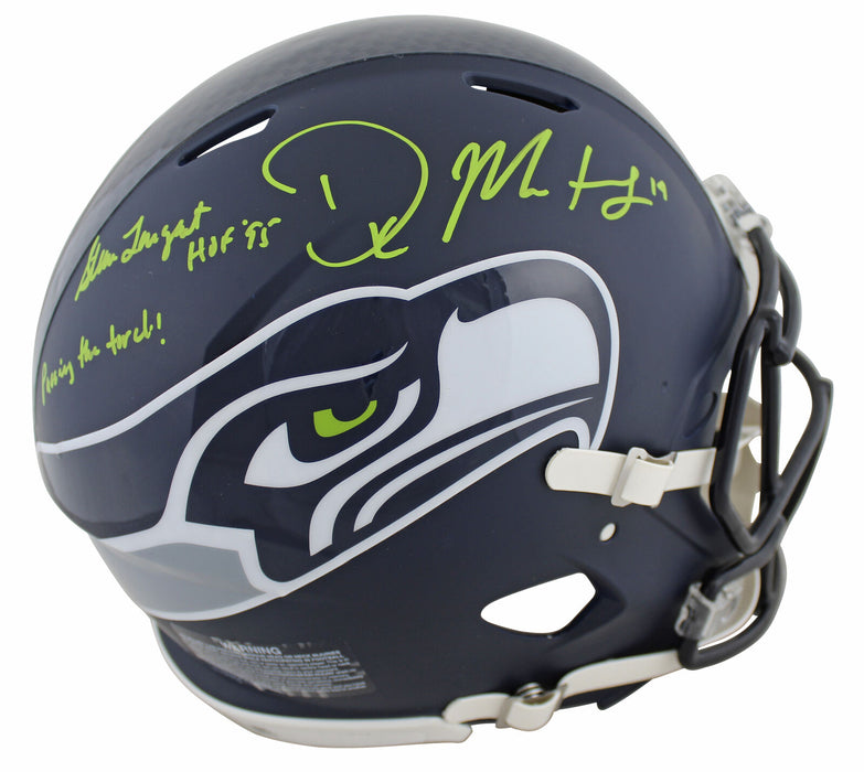 Steve Largent/D.K. Metcalf Seattle Seahawks Signed Full-sized Speed Proline Helmet (BAS COA)