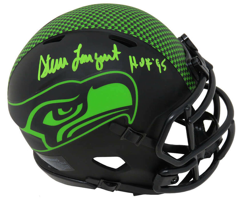Steve Largent Seattle Seahawks Signed Seahawks Eclipse Riddell Speed Mini Helmet with HOF'95 (SCHWARTZ)