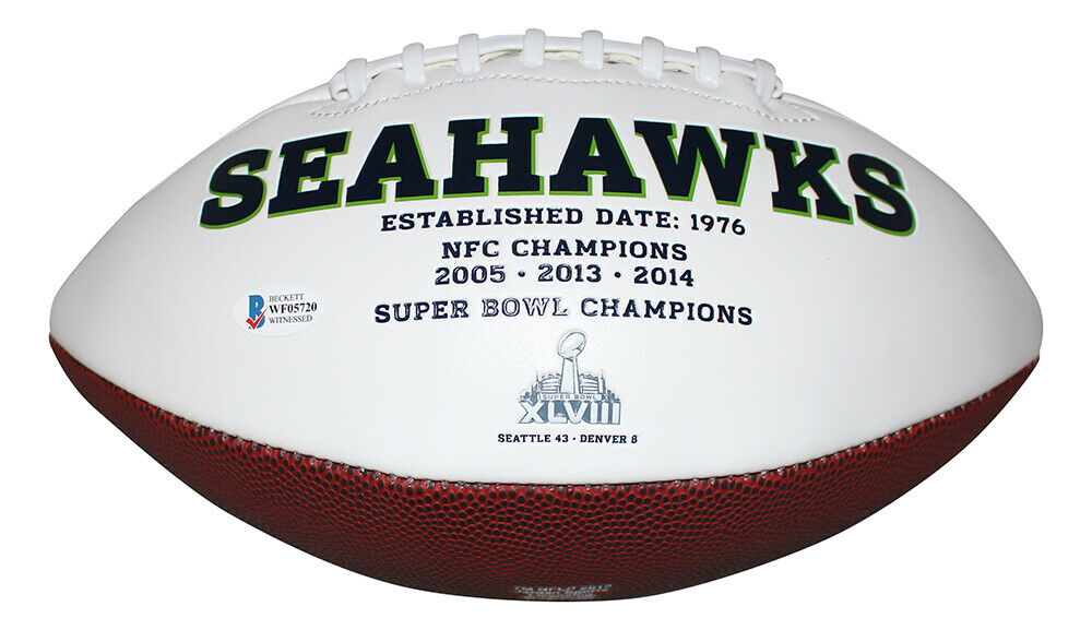 DK Metcalf Seattle Seahawks Signed Seattle Seahawks Logo Football 29979 (BAS COA)