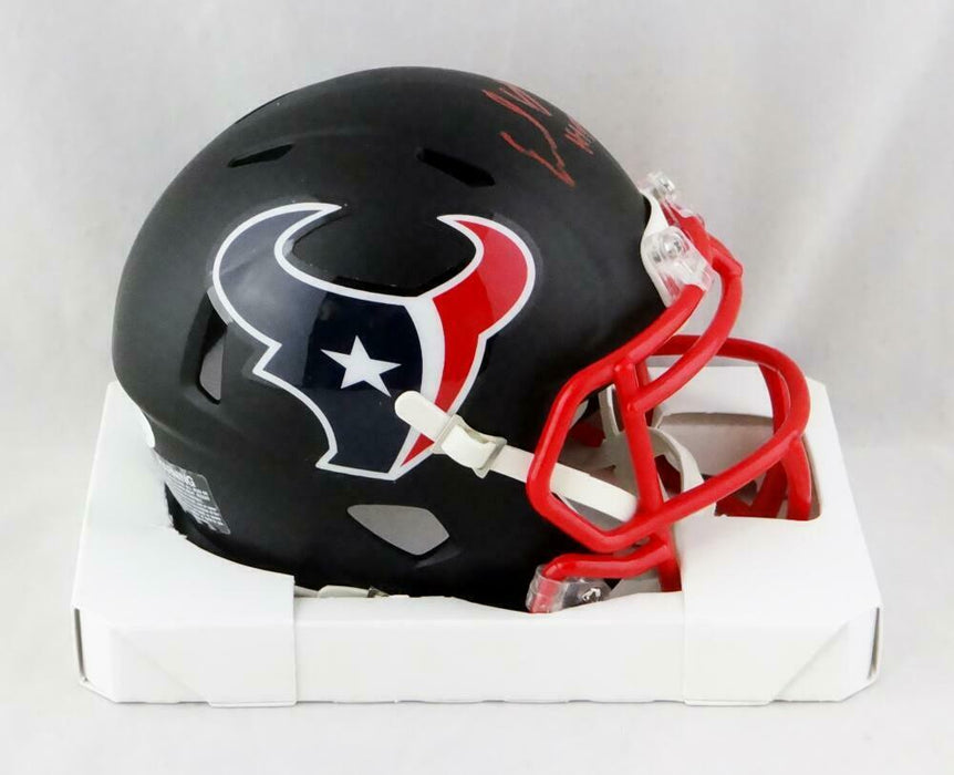 Earl Campbell Houston Texans Signed Flat Black Mini Helmet w/ HOF (JSA COA)