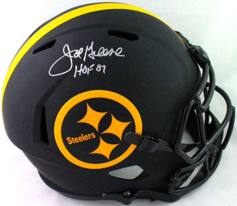 Joe Greene Pittsburgh Steelers Signed Steelers Eclipse Speed Full-sized Helmet with HOF *Silver (BAS COA)