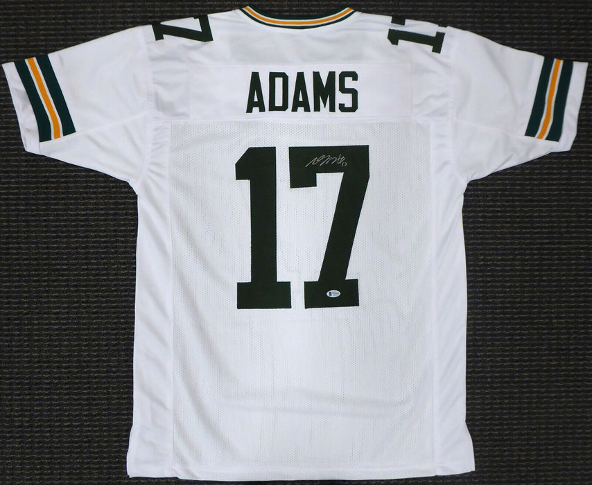 DAVANTE ADAMS GREEN BAY PACKERS AUTHENTIC AUTOGRAPHED SIGNED WHITE JERSEY 177494 (BAS COA)