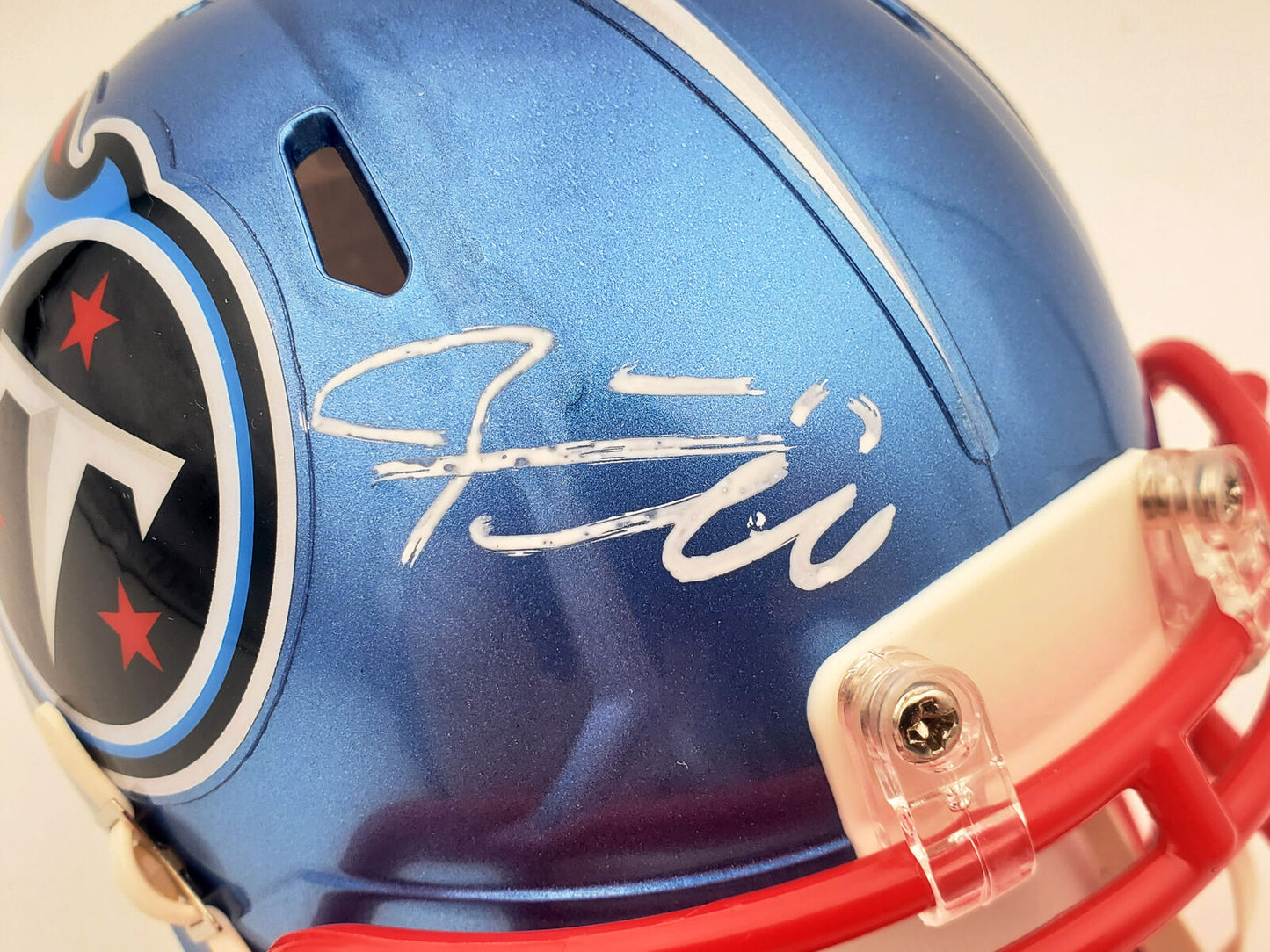 Ryan Tannehill Tennessee Titans Signed Flash Blue Speed Mini Helmet WN46893 (BAS COA)