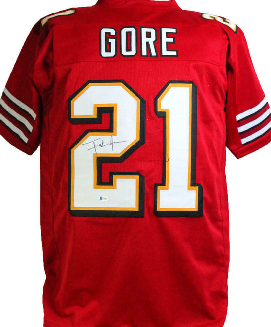 Frank Gore San Francisco 49ers Signed Red with Black & Gold Pro Style —  Ultimate Autographs