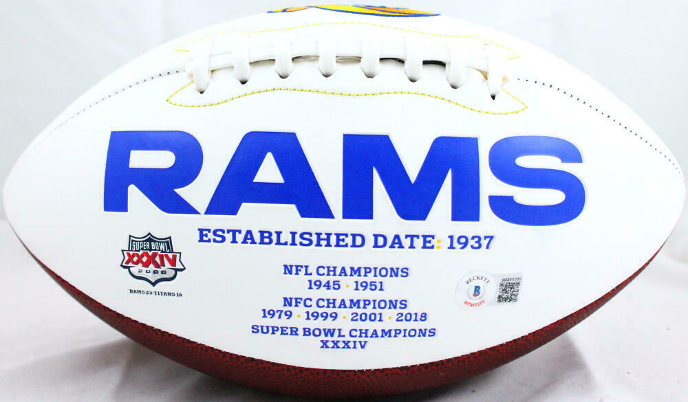 Cam Akers Los Angeles Rams Signed Logo Football BAS COA (St. Louis)