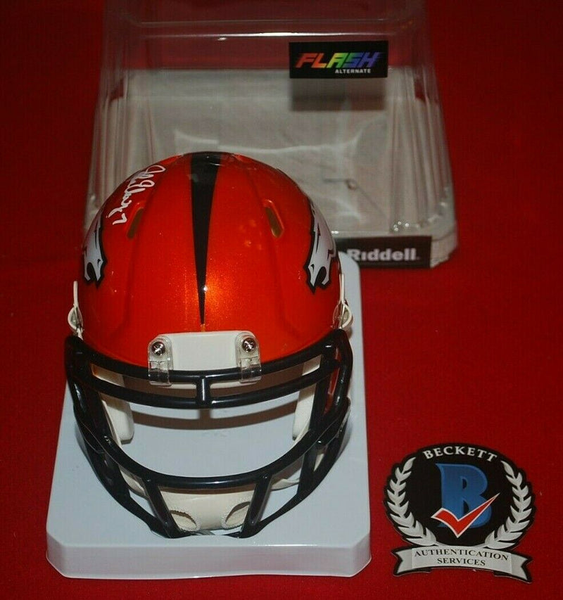 JOHN ELWAY DENVER BRONCOS signed FLASH Mini Helmet (BAS COA)