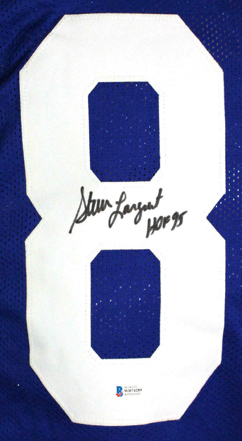 Steve Largent Seattle Seahawks Signed Blue Pro Style Jersey with HOF (BAS COA)