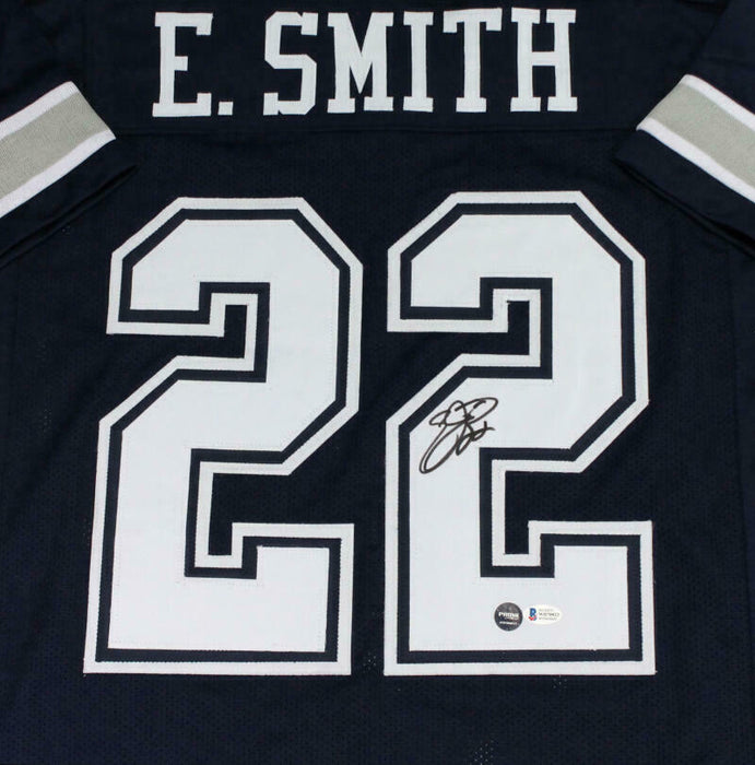 Emmitt Smith Dallas Cowboys Signed Blue Pro Style Jersey with White Numbers (BAS COA)