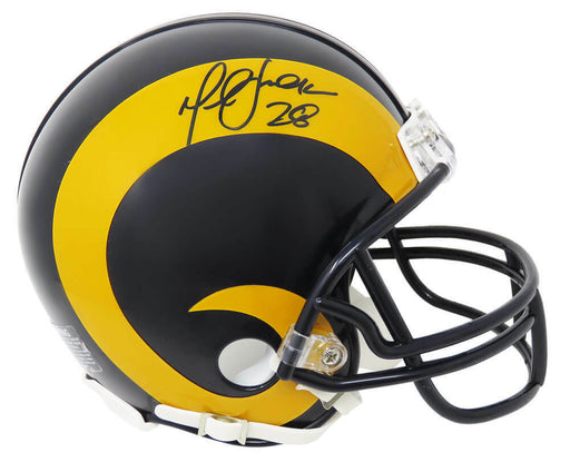 Rams Eric Dickerson & Marshall Faulk Signed Flash Speed Mini Helmet BAS Wit  2