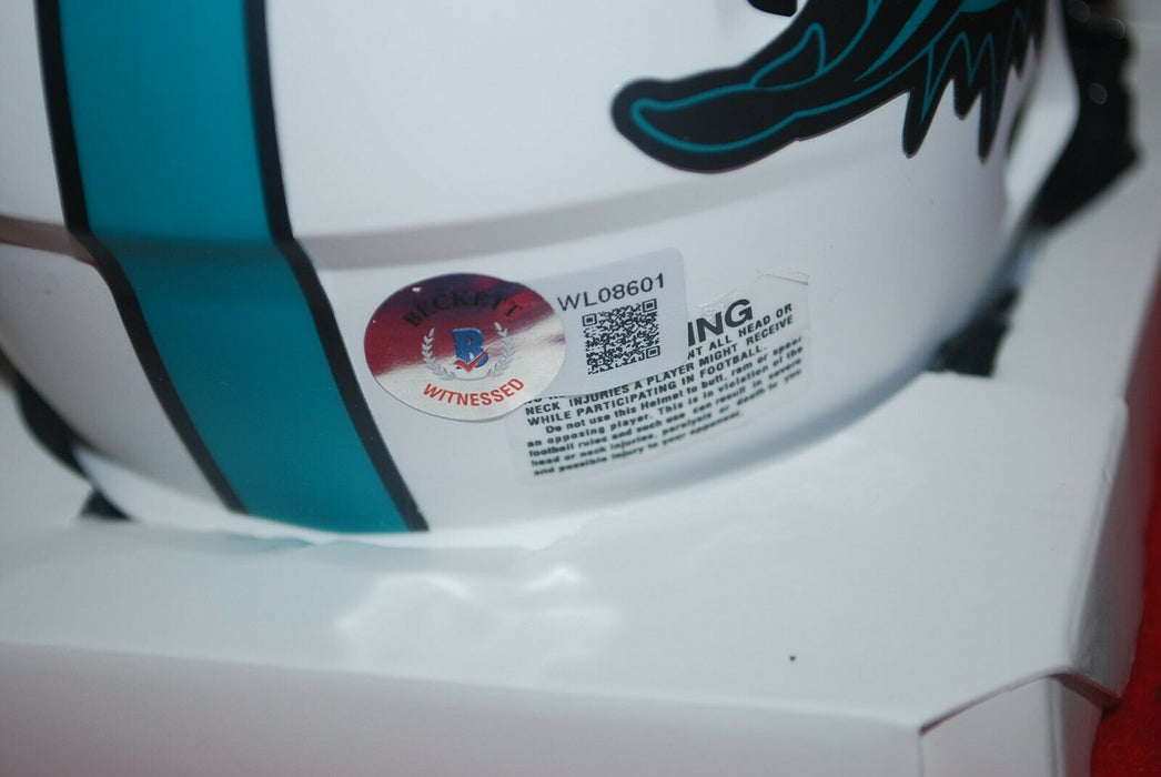 Jason Taylor Miami Dolphins Signed Lunar Eclipse Mini Helmet (BAS COA)