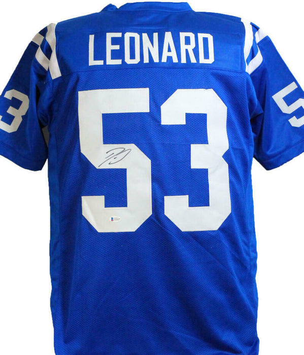 Darius Leonard Autographed Blue Pro Style Jersey (BAS COA)