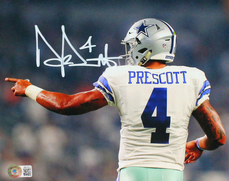 Dak Prescott Autographed Dallas Cowboys 8x10 Back View Photo-(BAS COA)