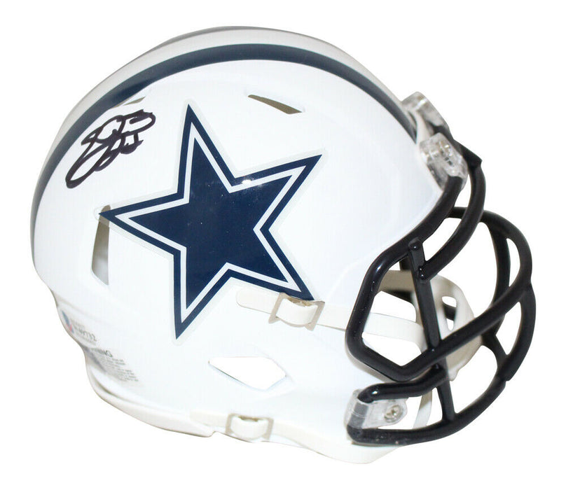 Emmitt Smith Dallas Cowboys Flat White Mini Helmet (BAS COA)