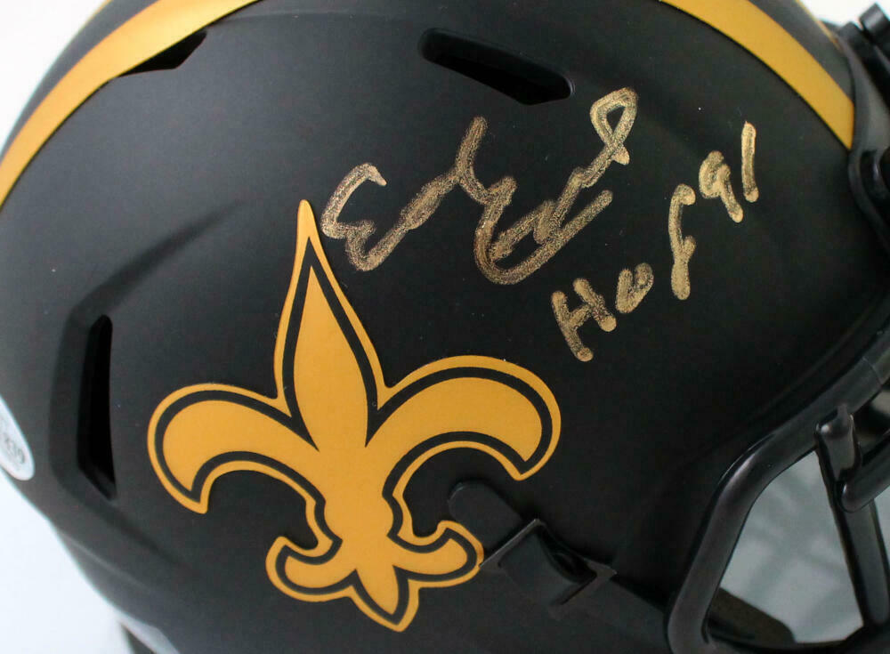 Earl Campbell New Orleans Saints Signed Saints Eclipse Speed Mini Helmet with HOF *Gold (BAS COA)