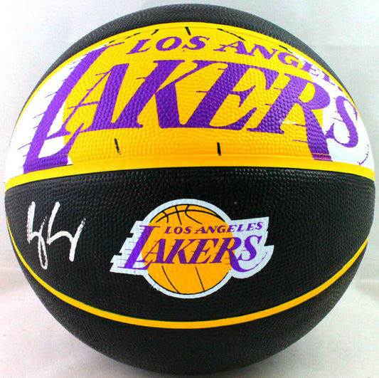 Kyle Kuzma Autographed NBA LA Lakers Logo Black Basketball (BAS COA)