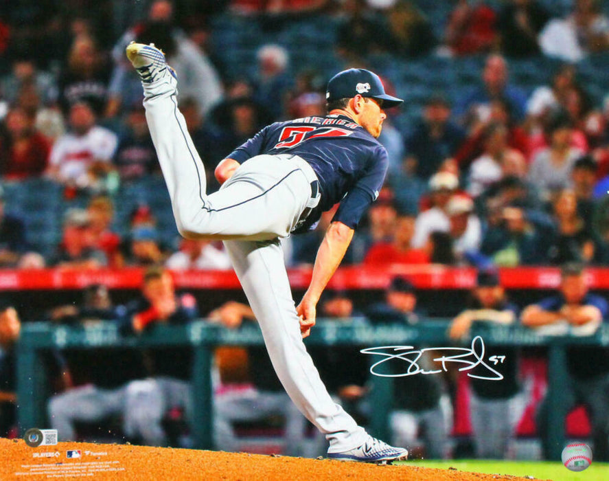 Shane Bieber Cleveland Indians Signed Cleveland Indians 16x20 Pitching Side View Photo (BAS COA)