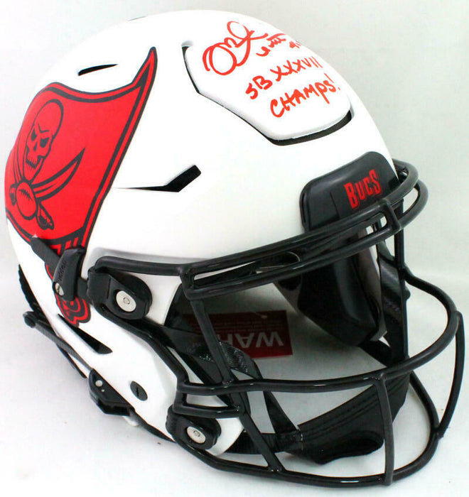 Mike Alstott Tampa Bay Buccaneers Signed Buccaneers SpeedFlex Lunar Full-sized Helmet SB *Red (BAS COA)