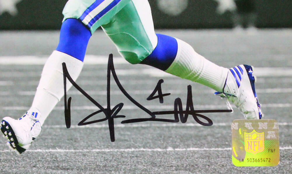 Dak Prescott Autographed Dallas Cowboys 8x10 B/W Photo- (BAS COA)