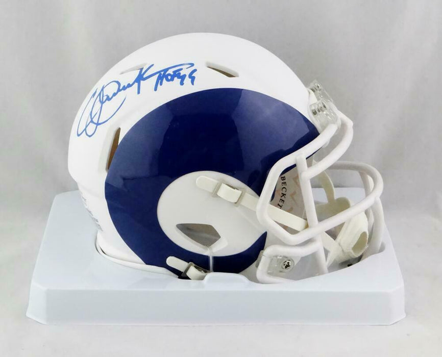 Eric Dickerson Los Angeles Rams Signed LA Rams AMP Mini Helmet with HOF *Blue BAS COA (St. Louis)