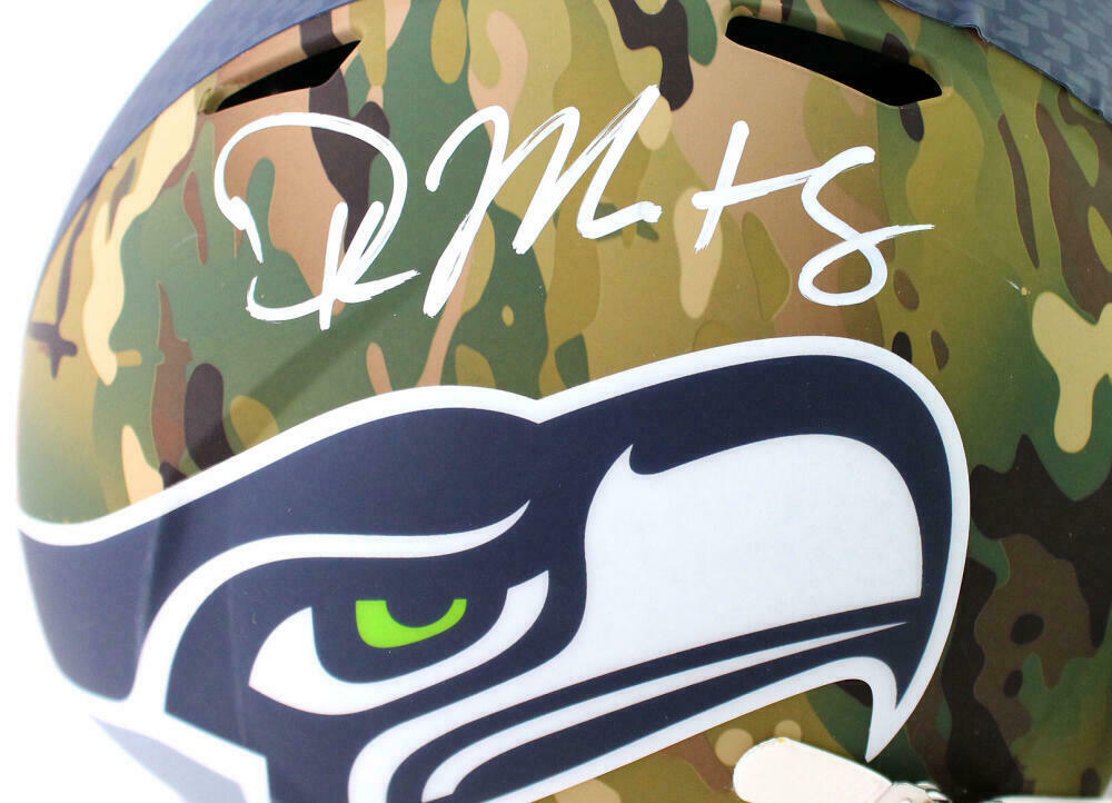 DK Metcalf Seattle Seahawks Signed Seattle Seahawks Full-sized Camouflage Speed Helmet *White (BAS COA)