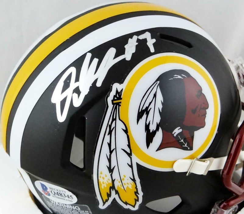 Dwayne Haskins Washington Redskins Signed Flat Black Mini Helmet (BAS COA)