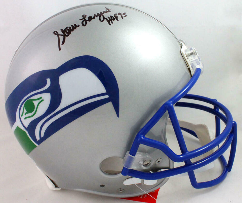 Steve Largent Seattle Seahawks Signed Seahawks Full-sized 83-01 TB Authentic Helmet with HOF (BAS COA)