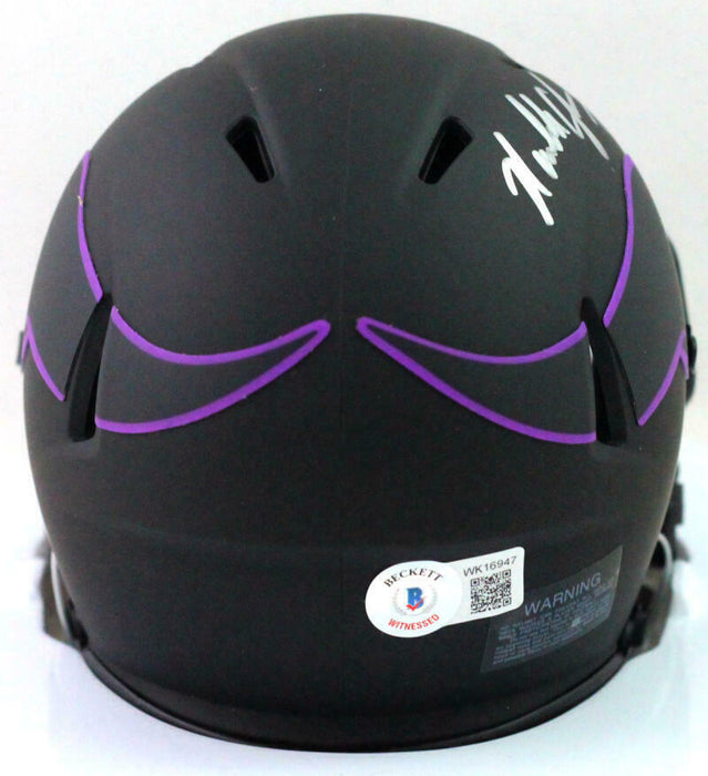 Randall Cunningham Minnesota Vikings Signed Eagles Eclipse Speed Mini Helmet *Silver (BAS COA)