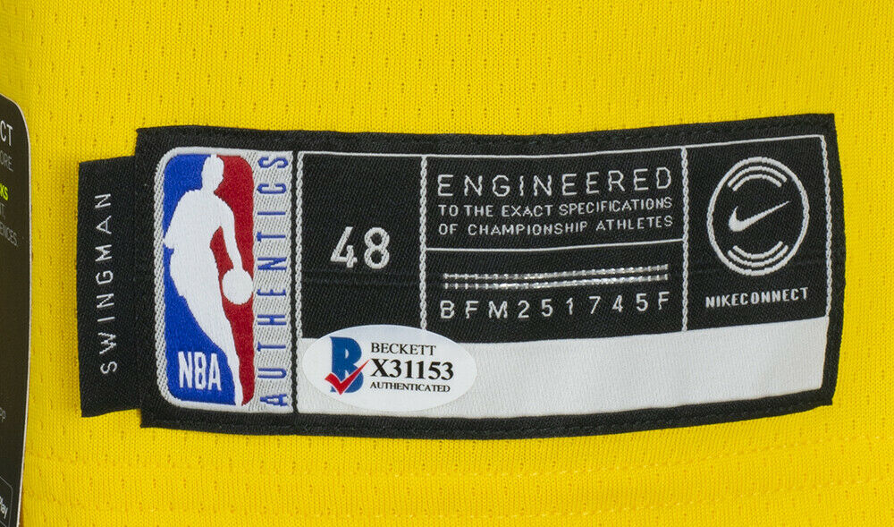 Stephen Curry Golden State Warriors Signed Yellow Basketball Jersey (BAS COA)