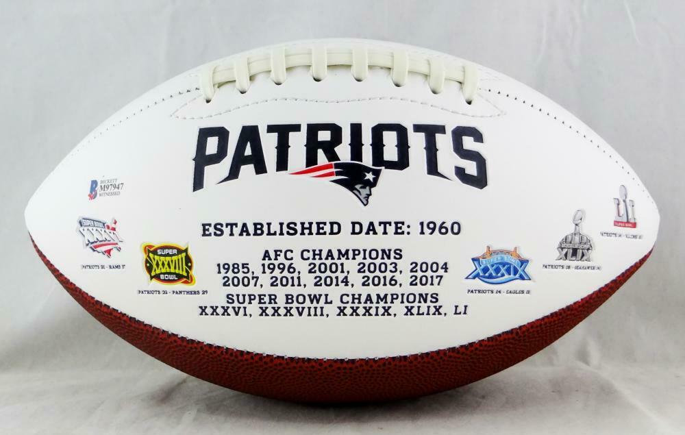 Sony Michel Signed New England Patriots Logo Football w/ SB Champs- (BAS COA)