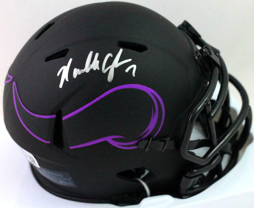 Randall Cunningham Minnesota Vikings Signed Eagles Eclipse Speed Mini Helmet *Silver (BAS COA)