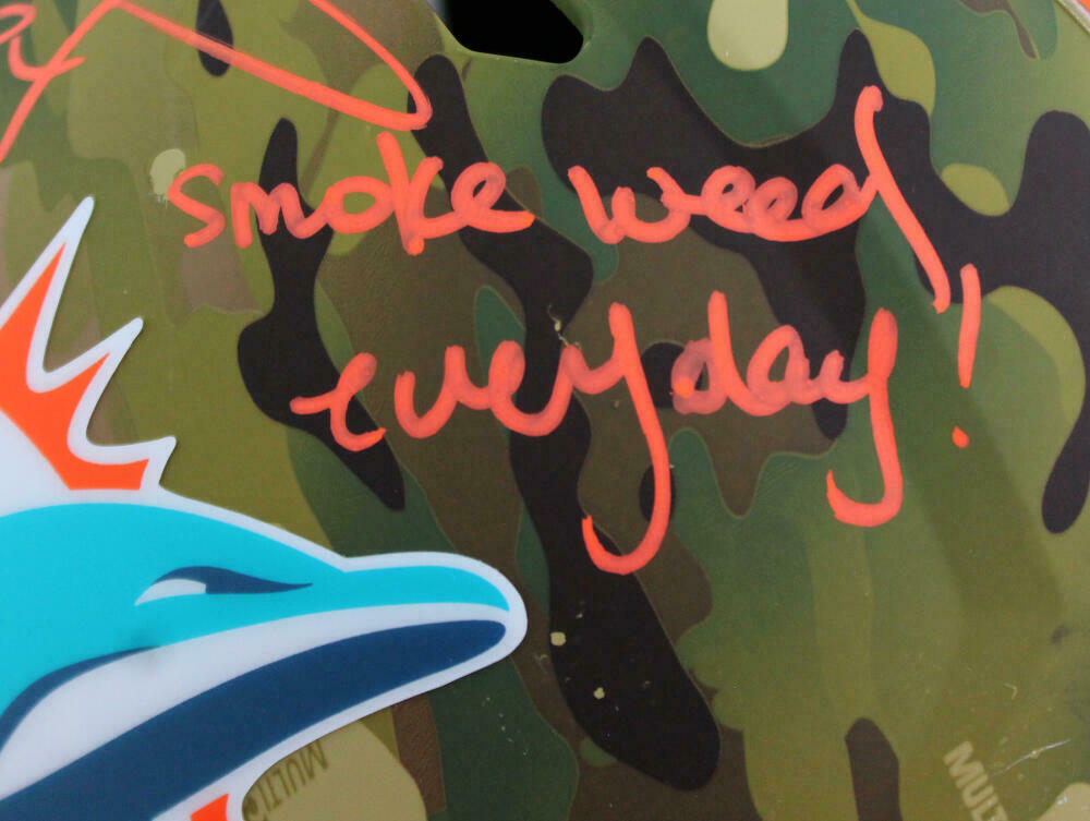 Ricky Williams Miami Dolphins Signed F/S Camo Speed Replica Helmet w/ SWED (BAS COA)