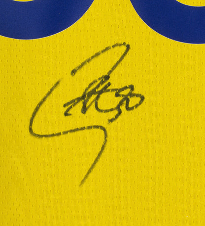 Stephen Curry Golden State Warriors Signed Yellow Basketball Jersey (BAS COA)