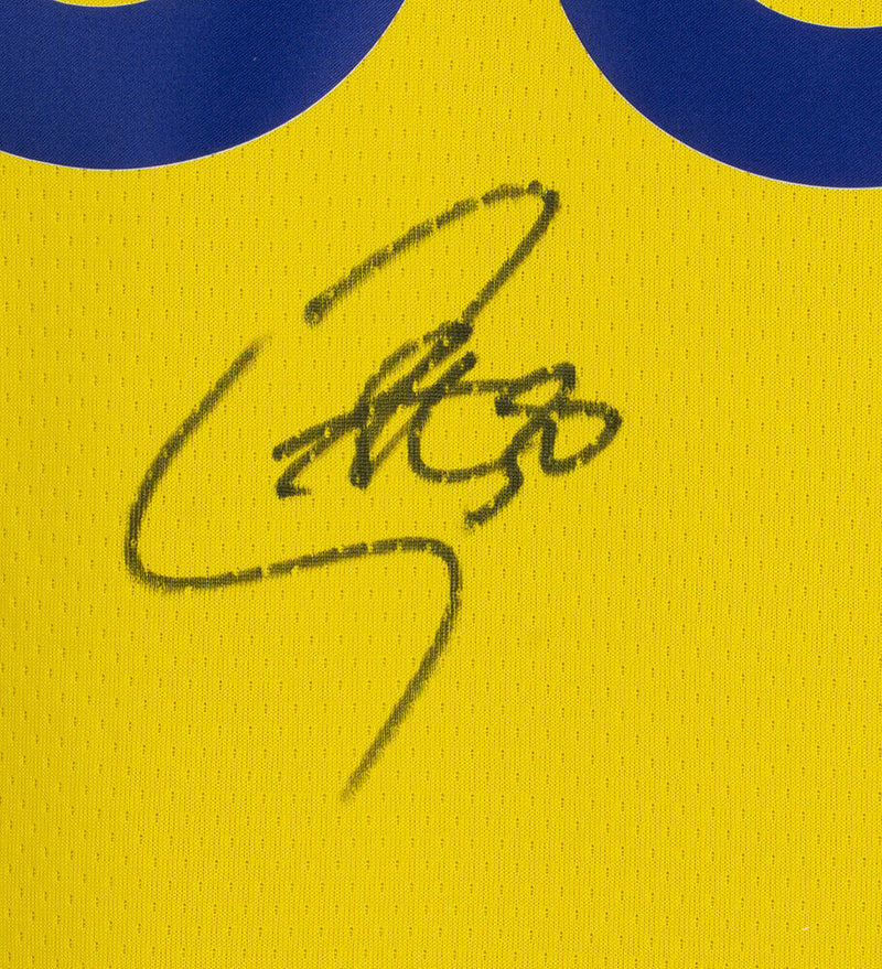 Stephen Curry Golden State Warriors Signed Yellow Basketball Jersey (BAS COA)