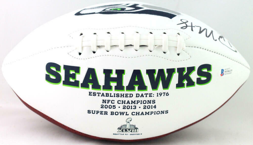 DK Metcalf Seattle Seahawks Signed Seattle Seahawks Logo Football (BAS COA)